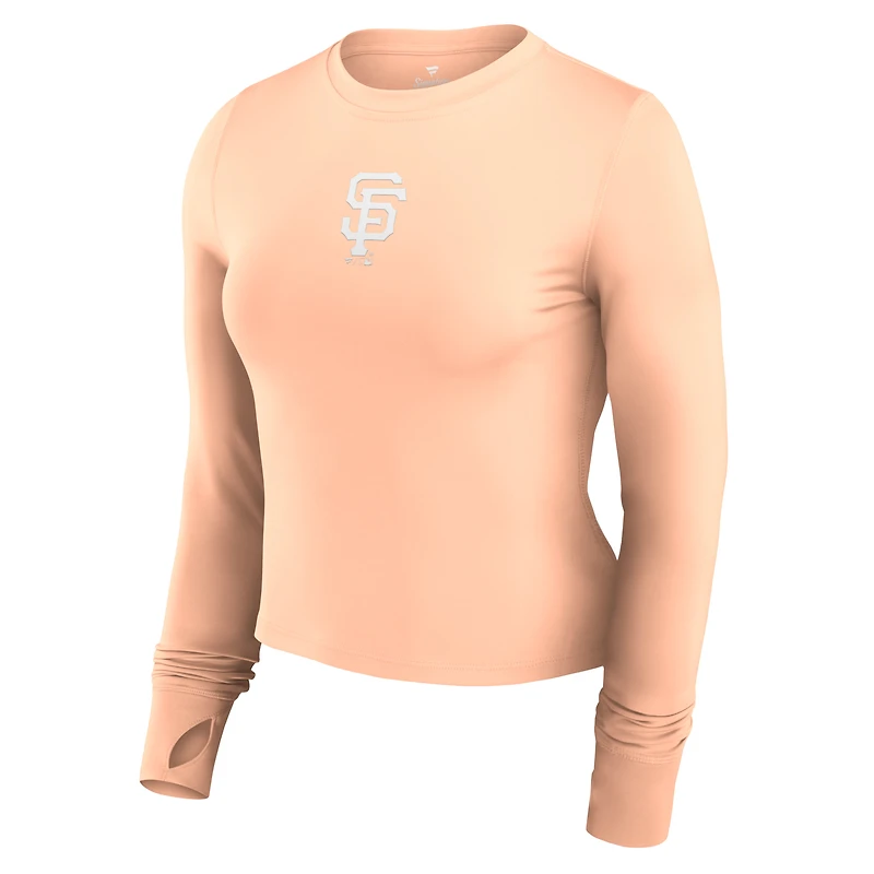 Haut de sport ajusté à manches longues rose San Francisco Giants Studio pour femmes
