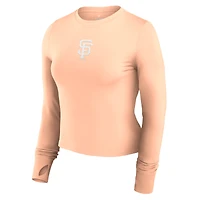 Haut de sport ajusté à manches longues rose San Francisco Giants Studio pour femmes