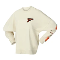 Women's Fanatics  Tan San Francisco Giants Pennant Flag Branded Fleece Pullover Sweatshirt