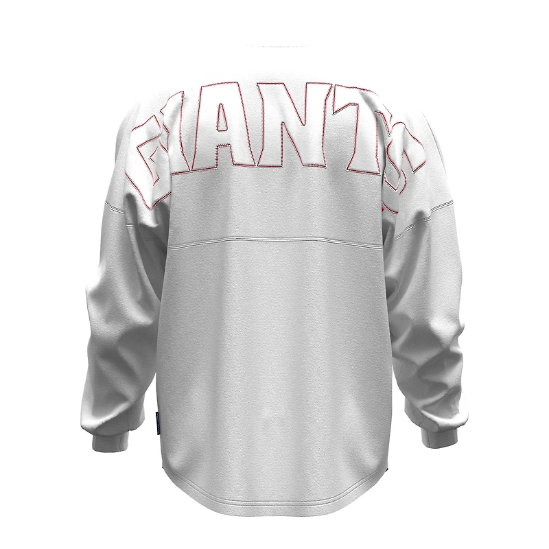 T-shirt à manches longues Fanatics blanc San Francisco Giants pour femmes, avec broderie Spirit Jersey