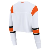 Women's Fanatics  White San Francisco Giants Stretch Cropped Fashion Long Sleeve T-Shirt