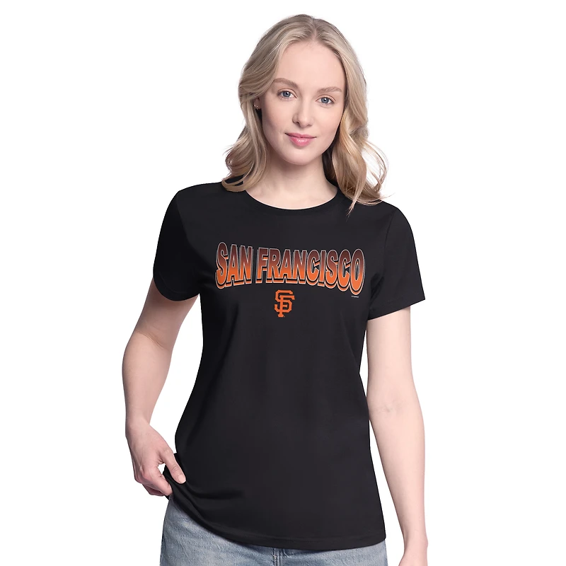 Women's G-III 4Her by Carl Banks  Black/Bright Heather Ceramic San Francisco Giants T-Shirt and Hoodie Combo Pack