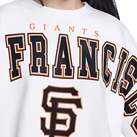Sweat-shirt court G-III 4Her pour femme par Carl Banks, blanc, San Francisco Giants Bleachers
