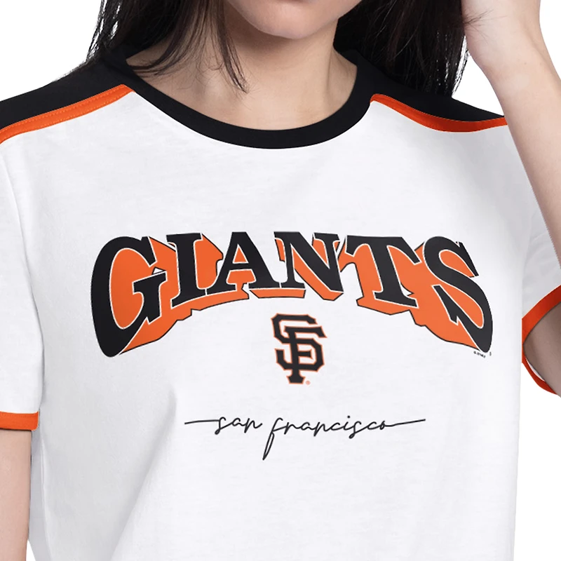 Women's G-III 4Her by Carl Banks White San Francisco Giants First Lane Fashion T-Shirt