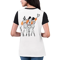 Women's G-III 4Her by Carl Banks White San Francisco Giants Illustration Ringer T-Shirt