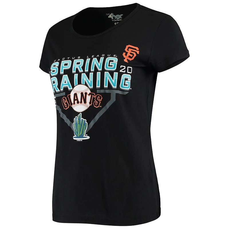T-shirt noir G-III Sports by Carl Banks pour femmes, motif zone d'en-but de l'entraînement printemps des Giants San Francisco 2020