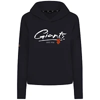 Sweat à capuche court noir Levelwear San Francisco Giants Accolade Sweet Express pour femme