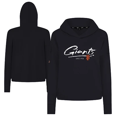 Sweat à capuche court noir Levelwear San Francisco Giants Accolade Sweet Express pour femme