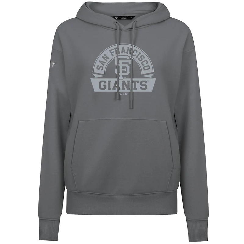 Women's Levelwear Gray San Francisco Giants Adorn Banner Arch Pullover Hoodie