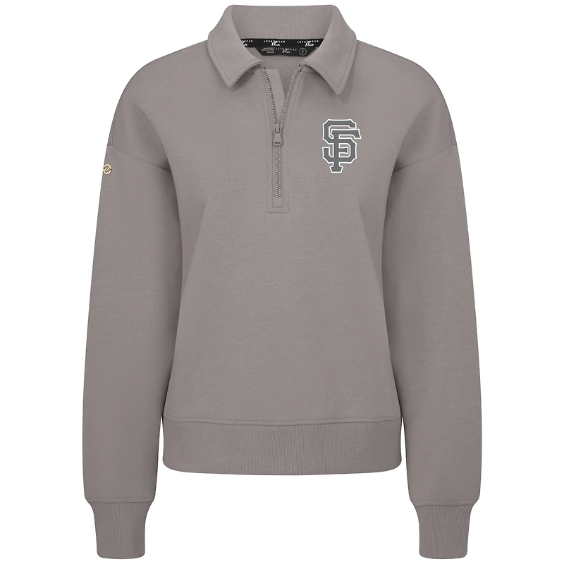 Women's Levelwear Gray San Francisco Giants Canmore Quarter-Zip Pullover
