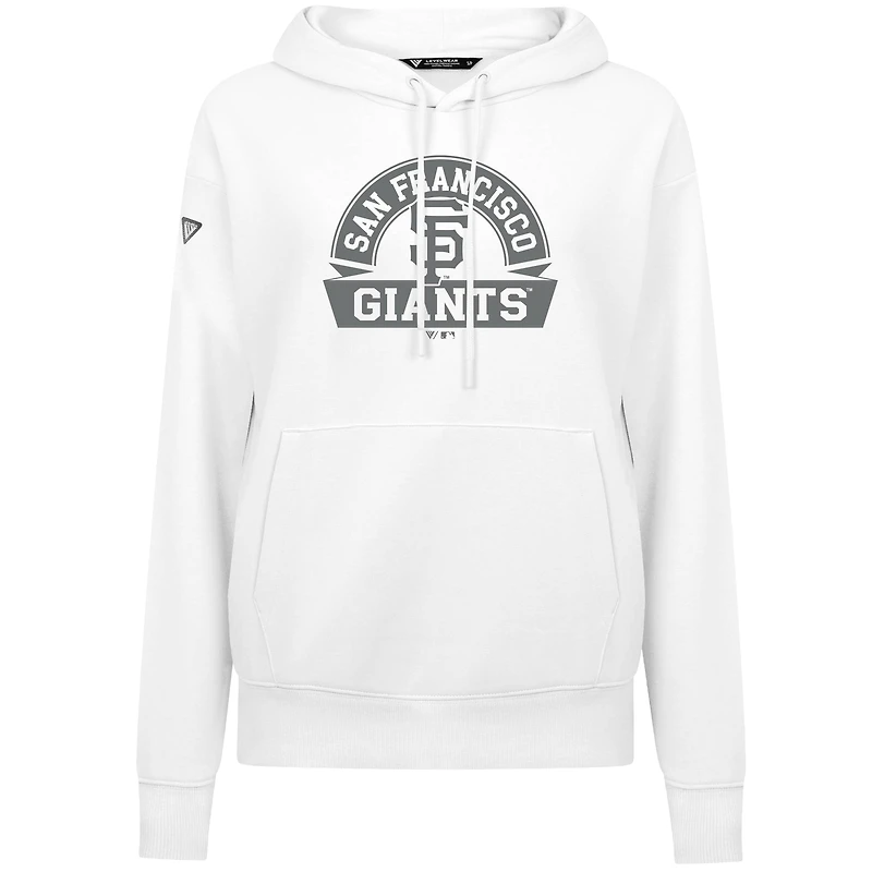 Women's Levelwear White San Francisco Giants Adorn Banner Arch Pullover Hoodie