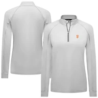 Women's Levelwear White San Francisco Giants Kinetic Insignia 2.0 Raglan Quarter-Zip Top