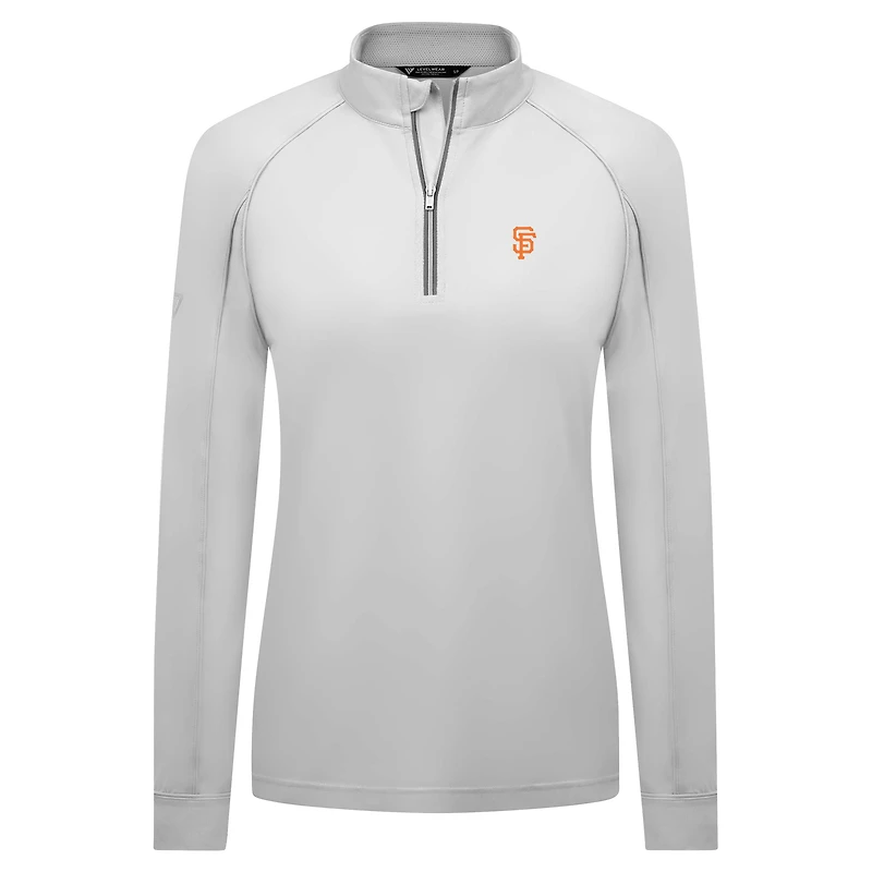 Women's Levelwear White San Francisco Giants Kinetic Insignia 2.0 Raglan Quarter-Zip Top