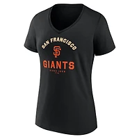 Women's Logo Athletic Black San Francisco Giants Unrivaled V-Neck T-Shirt