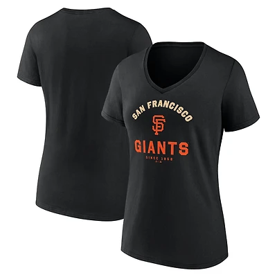 Women's Logo Athletic Black San Francisco Giants Unrivaled V-Neck T-Shirt