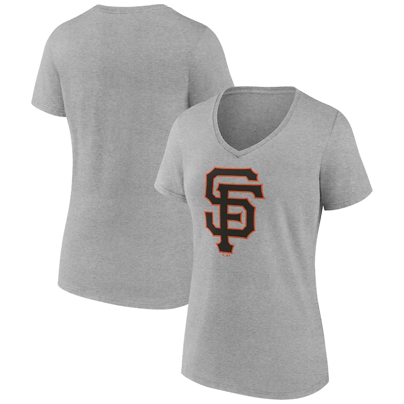 Women's Logo Athletic  Gray San Francisco Giants Official V-Neck T-Shirt