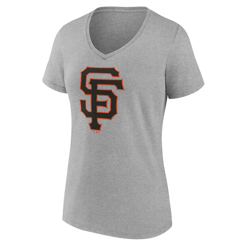 Women's Logo Athletic  Gray San Francisco Giants Official V-Neck T-Shirt