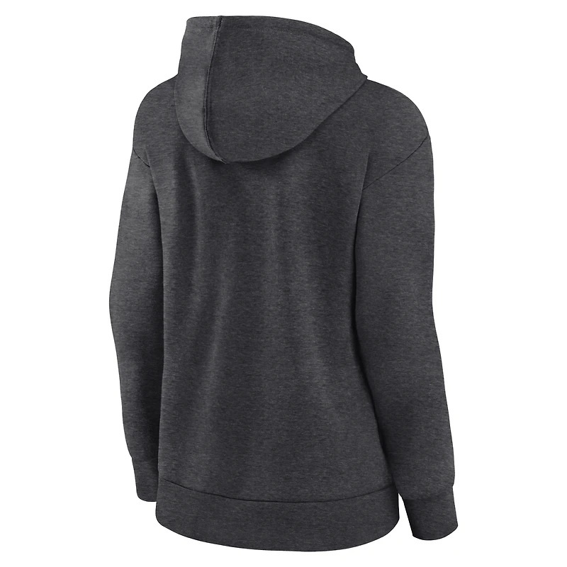 Sweat à capuche col en V avec logo Triumphant des Giants de San Francisco pour femme, couleur anthracite chiné