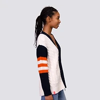 Women's Lusso Black/White San Francisco Giants Shyla Knit V-Neck Full-Zip Sweater