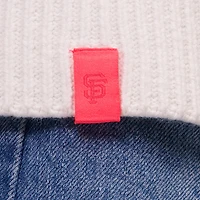 Pull en tricot à col V et fermeture éclair intégrale Shyla pour femme, noir/blanc, des Giants de San Francisco
