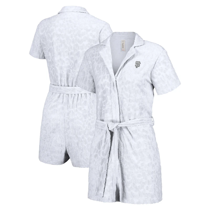 Combi-short Trixie Cheetah des Giants de San Francisco Lusso White pour femme