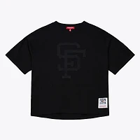 T-shirt court noir pour femme Mitchell & Ness, collection Cooperstown Phantom, des Giants de San Francisco