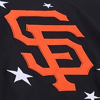 T-shirt court et carré Mitchell & Ness noir pour femme, motif San Francisco Giants Pep Rally