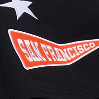 T-shirt court et carré Mitchell & Ness noir pour femme, motif San Francisco Giants Pep Rally