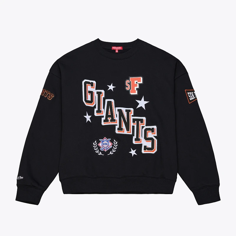 Women's Mitchell & Ness  Black San Francisco Giants Pep Rally Sweatshirt