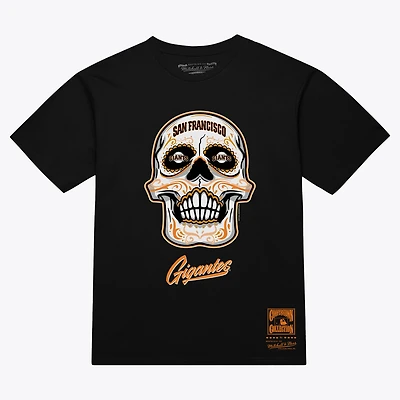 Women's Mitchell & Ness  Black San Francisco Giants Sugar Skull Boxy T-Shirt