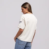 Women's Mitchell & Ness  Cream San Francisco Giants Cooperstown Yacht Rock Boxy Cropped T-Shirt