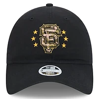 Casquette ajustable 9TWENTY pour la Journée des forces armées 2024 New Era noire des Giants de San Francisco pour femme