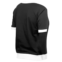 T-shirt col V New Era noir pour femme, motif City Connect 2025 des Giants de San Francisco, avec strass