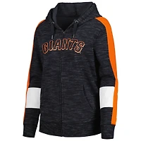 Women's New Era Black San Francisco Giants Colorblock Full-Zip Hoodie