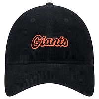 Casquette ajustable en velours côtelé 9TWENTY noire New Era pour femme des San Francisco Giants
