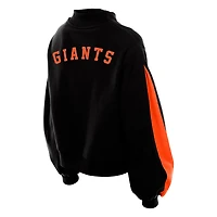 Women's New Era  Black San Francisco Giants Mock Neck Balloon Sleeve Sweatshirt