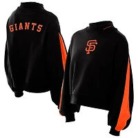 Women's New Era  Black San Francisco Giants Mock Neck Balloon Sleeve Sweatshirt