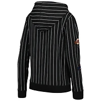 Veste noire entièrement zippée New Era pour femmes des San Francisco Giants à fines rayures tri-mélange