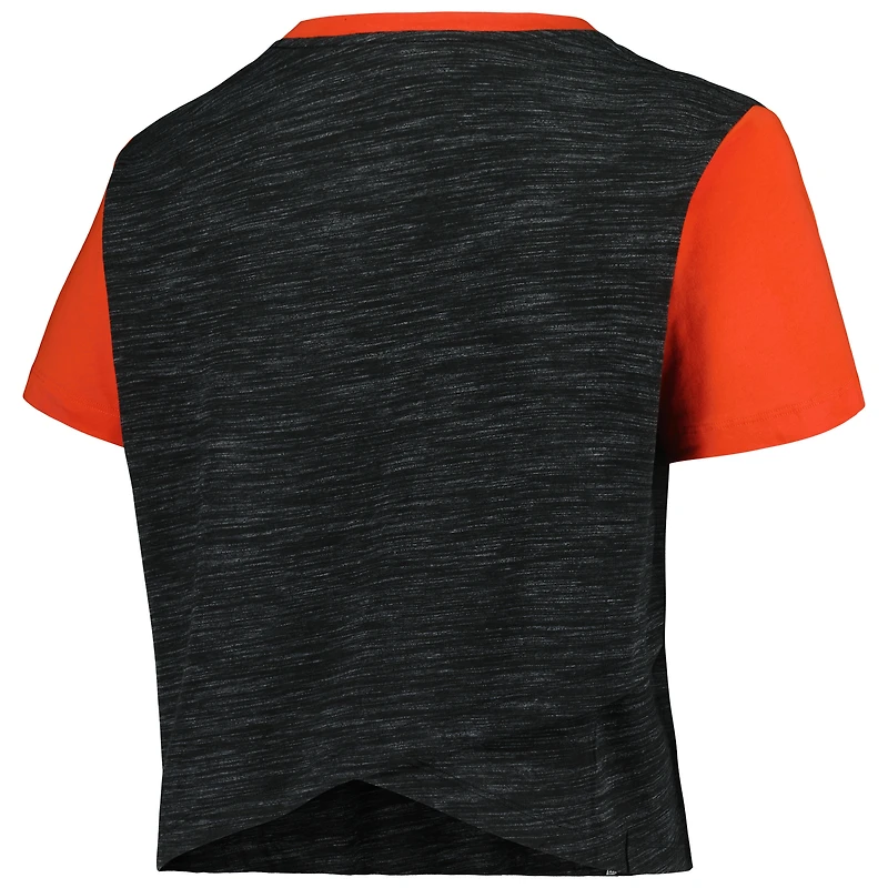 Women's New Era Black San Francisco Giants Plus Crossover Back Cropped T-Shirt