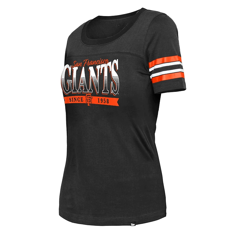 T-shirt femme New Era noir San Francisco Giants Team Stripe