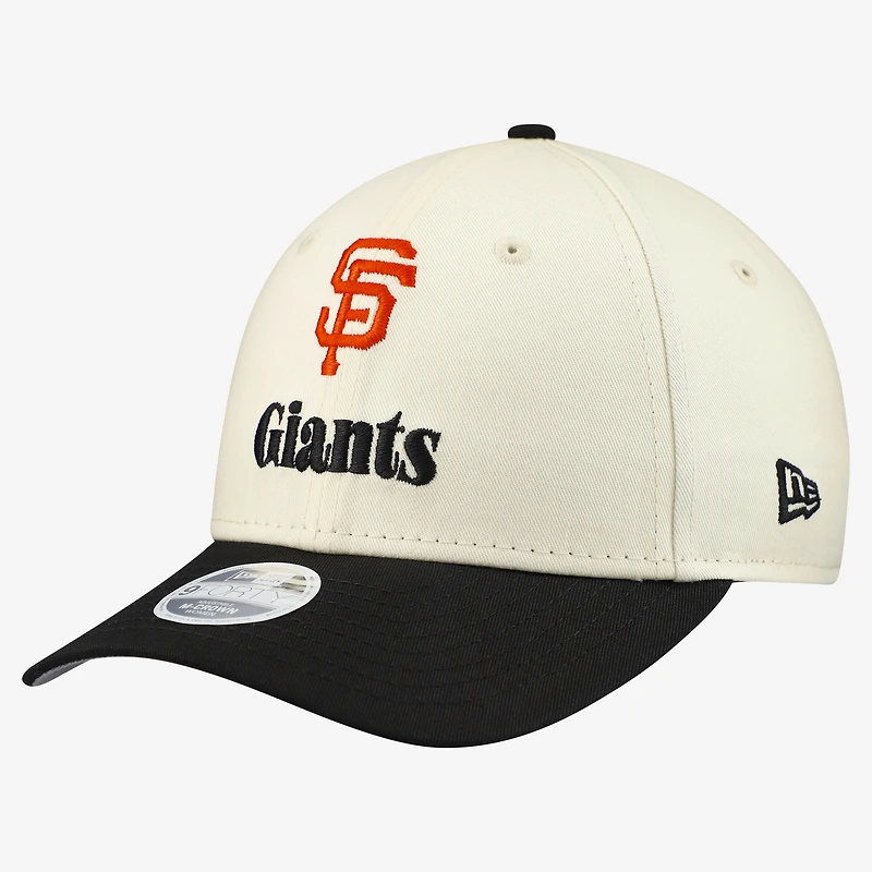 Women's New Era Cream/Black San Francisco Giants Primary 9FORTY M-Crown Adjustable Hat