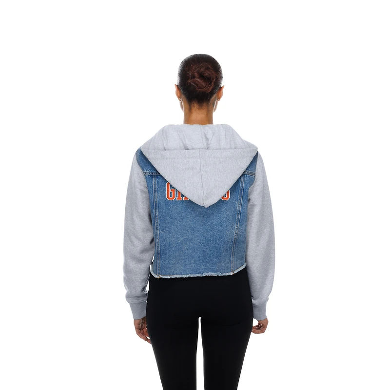 Women's New Era  Denim San Francisco Giants Full-Snap Gameday Hybrid Hoodie