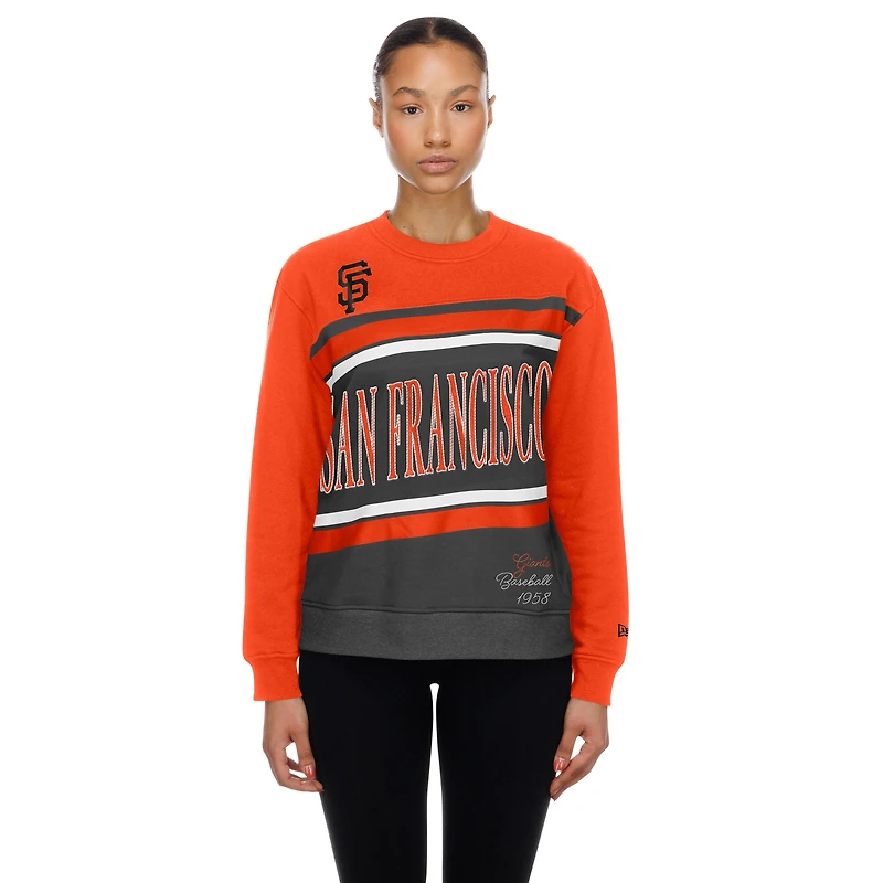 Women's New Era  Gray/Orange San Francisco Giants Gameday Fleece Sweatshirt
