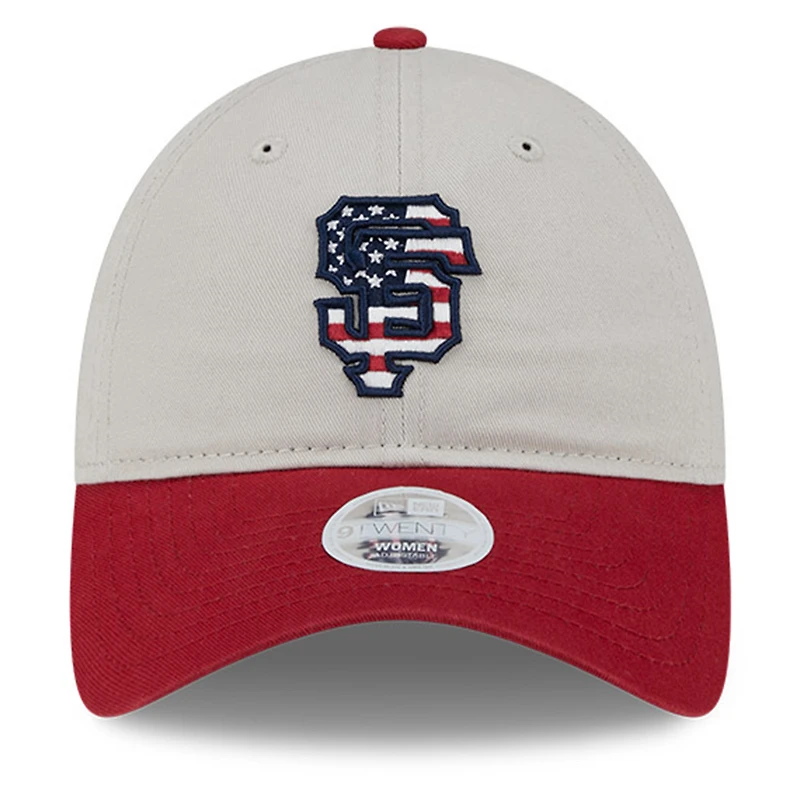 Women's New Era  Khaki/Red San Francisco Giants 2024 Fourth of July 9TWENTY Adjustable Hat
