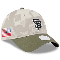 Women's New Era Light Beige/Olive San Francisco Giants 2025 Armed Forces Day 9TWENTY Adjustable Hat