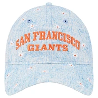 Women's New Era  Light Blue San Francisco Giants Daisy All Over 9TWENTY Adjustable Hat