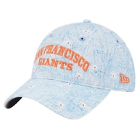 Women's New Era  Light Blue San Francisco Giants Daisy All Over 9TWENTY Adjustable Hat