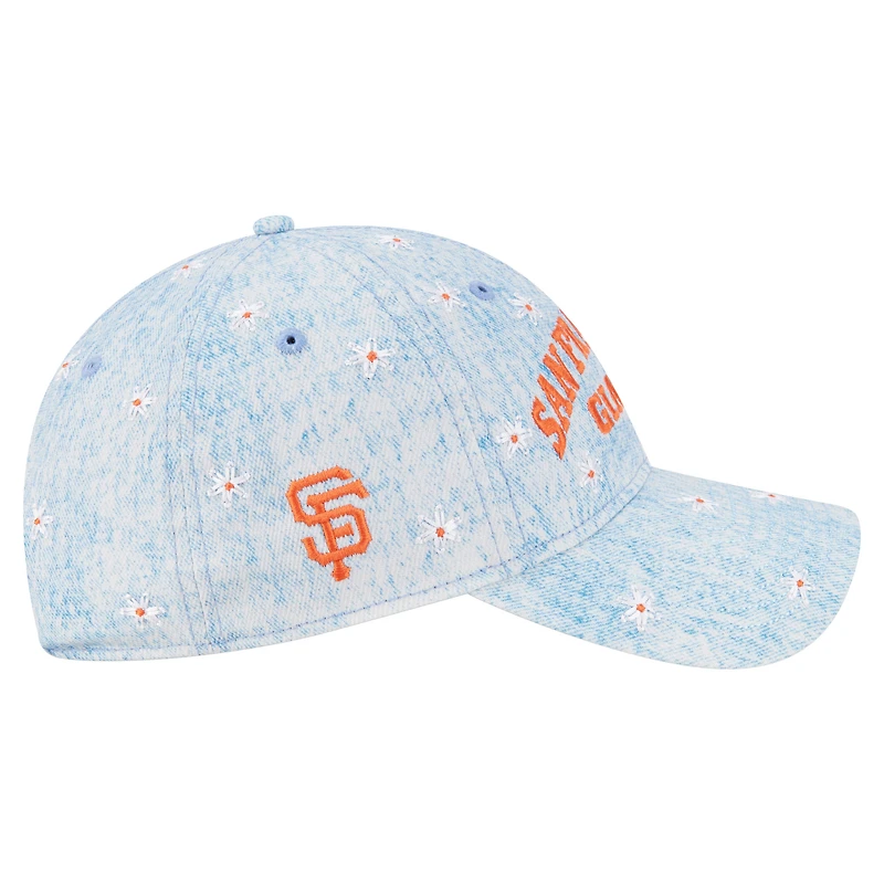 Women's New Era  Light Blue San Francisco Giants Daisy All Over 9TWENTY Adjustable Hat