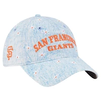 Women's New Era  Light Blue San Francisco Giants Daisy All Over 9TWENTY Adjustable Hat