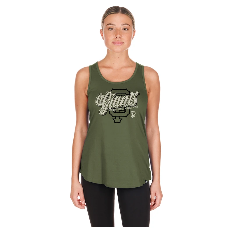 Women's New Era Olive San Francisco Giants 2026 Armed Forces Day Tank Top